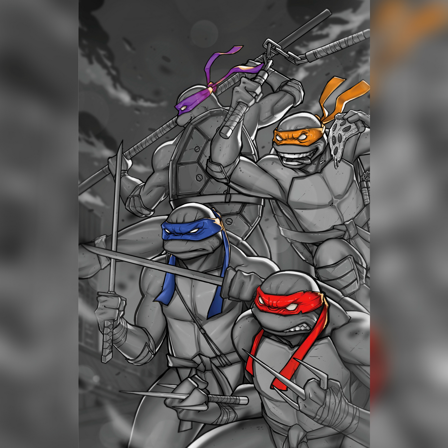 TEENAGE MUTANT NINJA TURTLES #15 – NATE MELENDEZ MEGACON B&W VIRGIN EXCLUSIVE 🔥